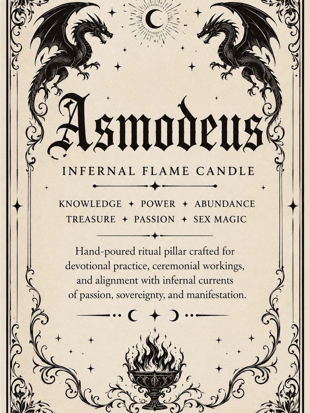 Handmade Asmodeus Candle | Ritual • Gothic • Altar Decor - Picture 3 of 3